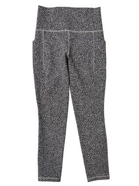 {Athleta} "Salutation Stash II Textured Tight" Black White Print Leggings WAP90